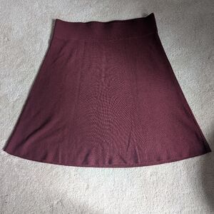 LOFT Burgundy A-Line Skirt - Xs